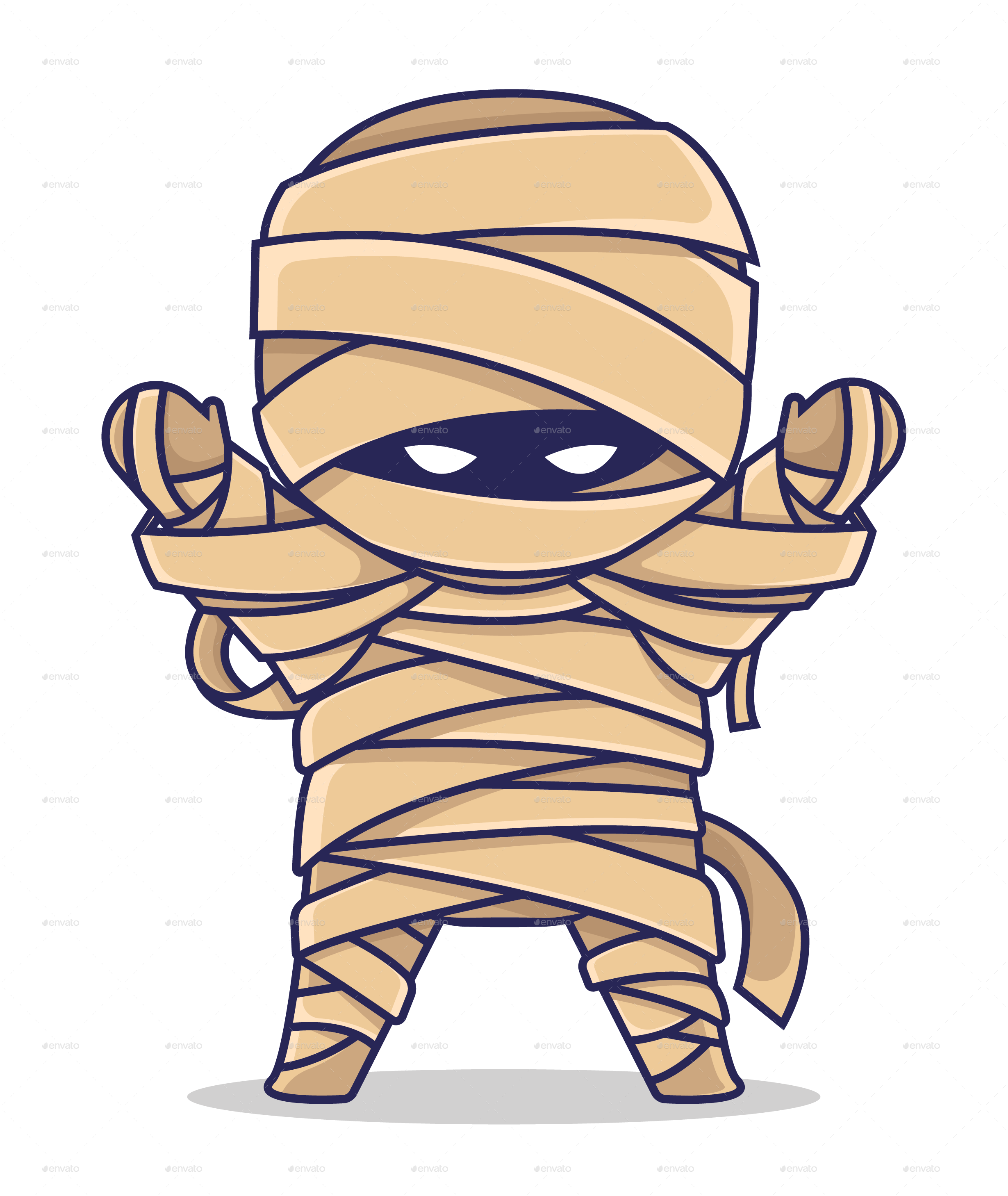 Cute Mummy Halloween Character Costume Vectors Graphicriver 
